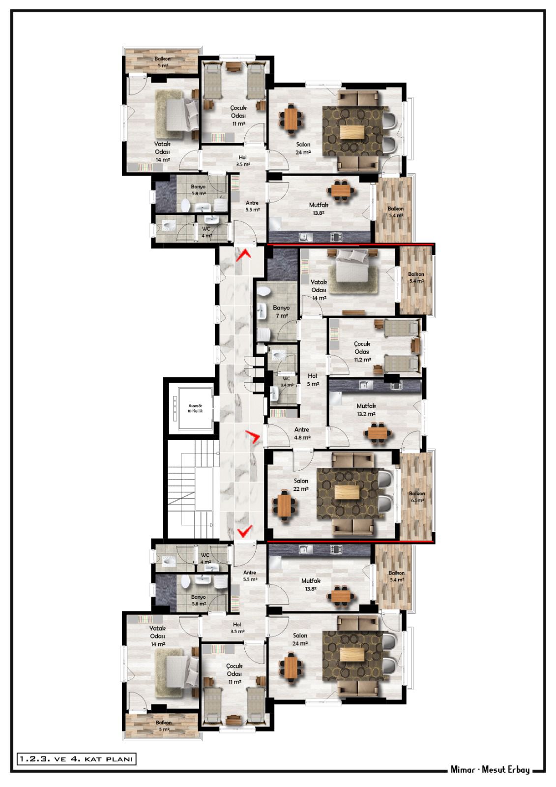 Selimbey 1 kat planı
